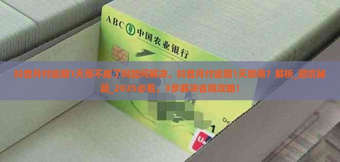 抖音月付逾期1天用不成了吗如何解决，抖音月付逾期1天禁用？解析_避坑秘籍_2025必看，3步解决省钱攻略！